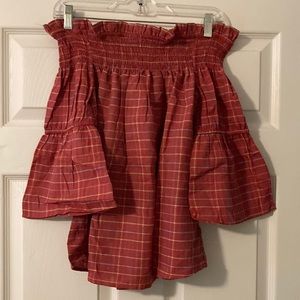 Off the Shoulder Stripe Print Top